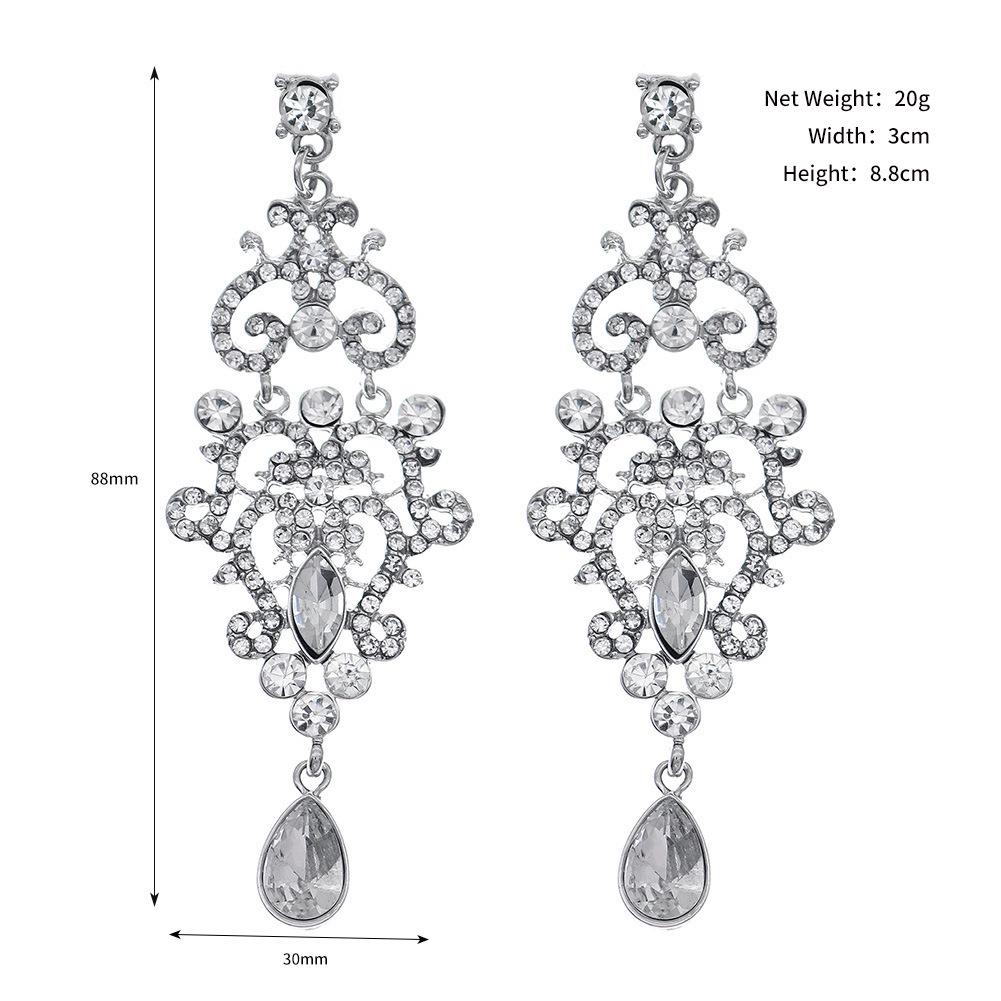 Cercei de Mireasă Retro cu Strass: Bijuterii elegante și versatile cu pandantiv pentru nunți și banchete