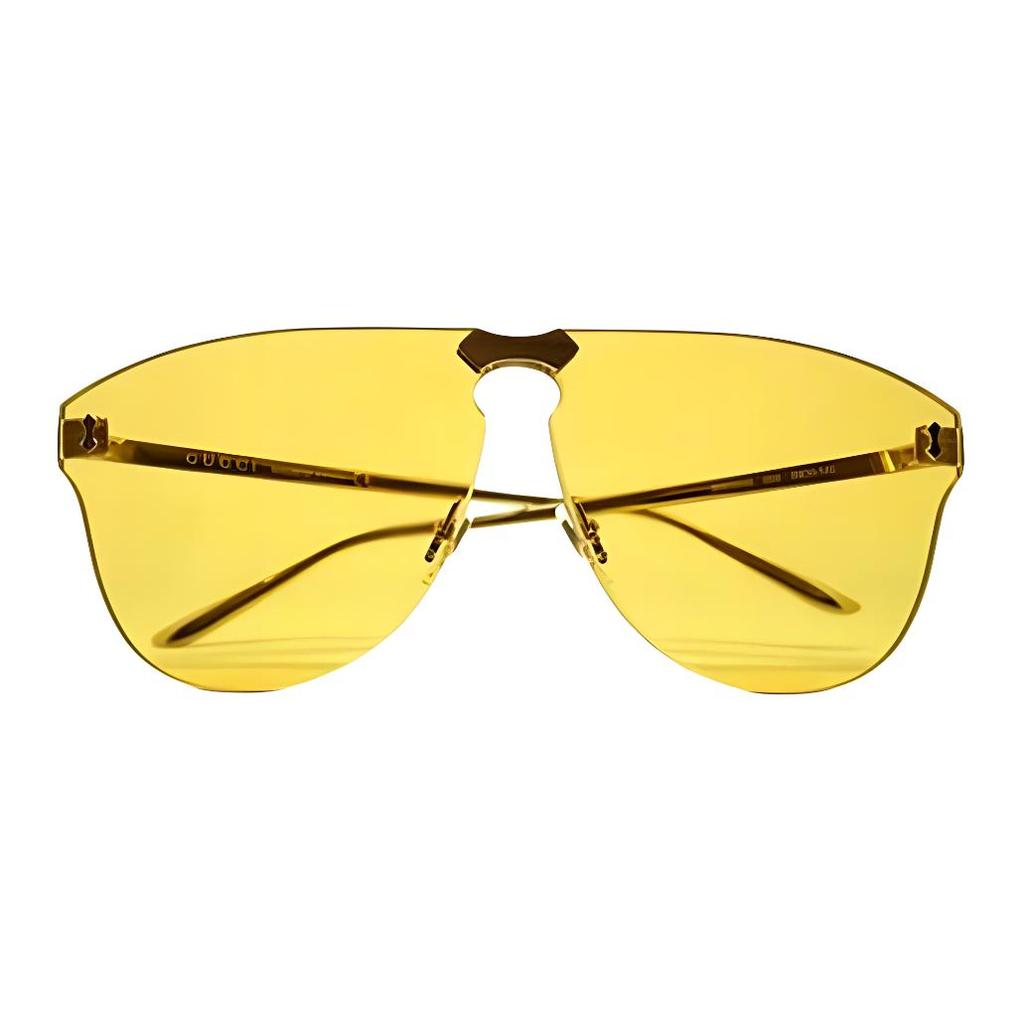 Gucci Solid Color Mirrored Lens Aviator Sunglasses Unisex Sunglasses Gold GG0354S-004
