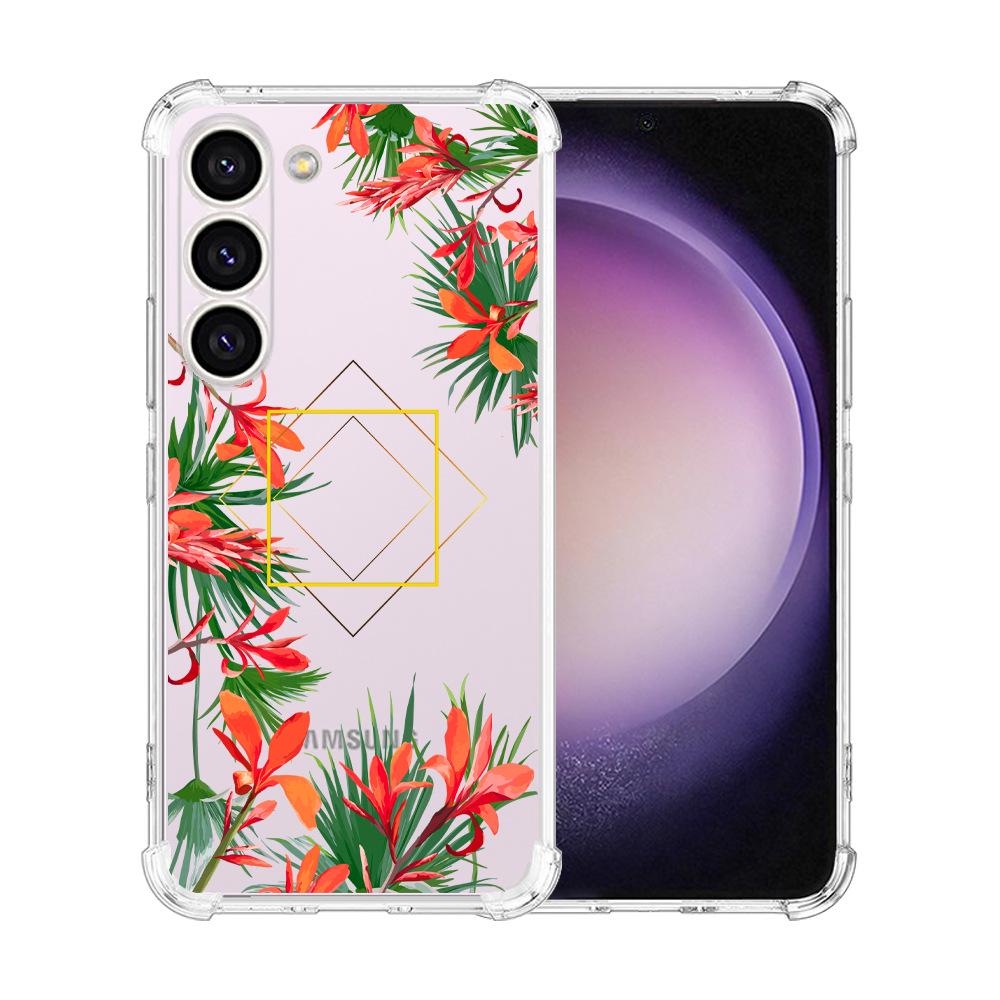 Samsung Galaxy S24 Ultra Case Airbag TPU Painted Butterfly Flowers - Perfect Fit