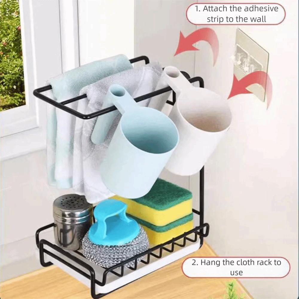 Multi-functional Kitchen Dishcloth Storage Rack Dish Drying Rack  Sink Organization