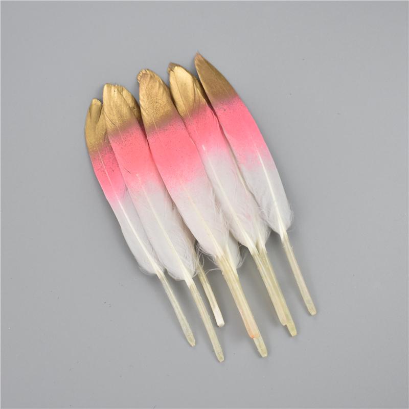 10-15cm/4-6inch Golden Powder Dipped Duck Feathers for Crafts Natural Feather Handicraft Accessories Diy Decoration