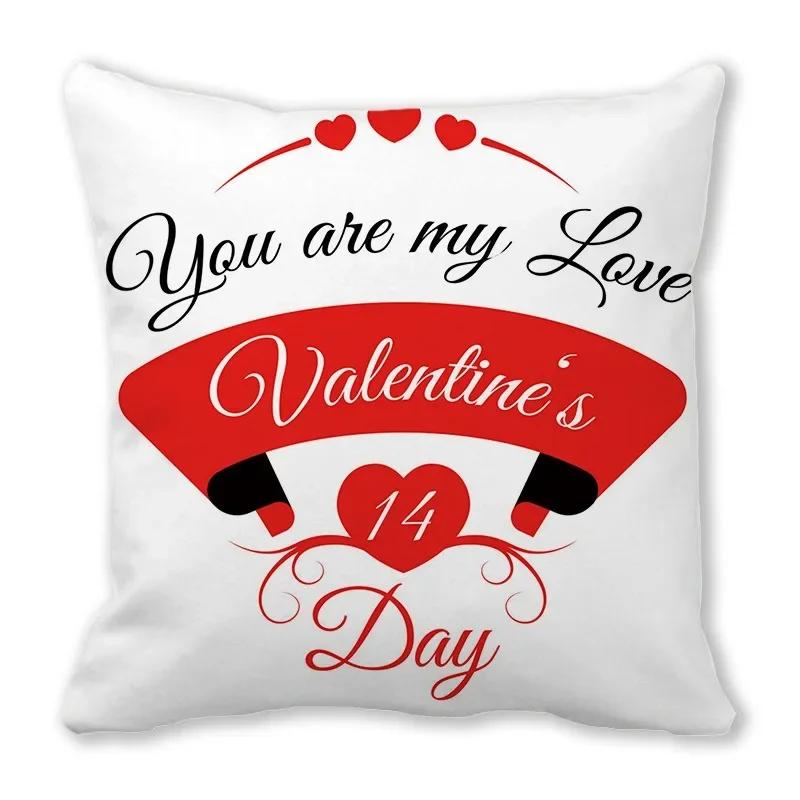 

Office Sofa Car Cushion Cover Luxury Home Decoration Pillow Cover Valentine s Day English Letters Moon Pattern 66x66cm бордовый