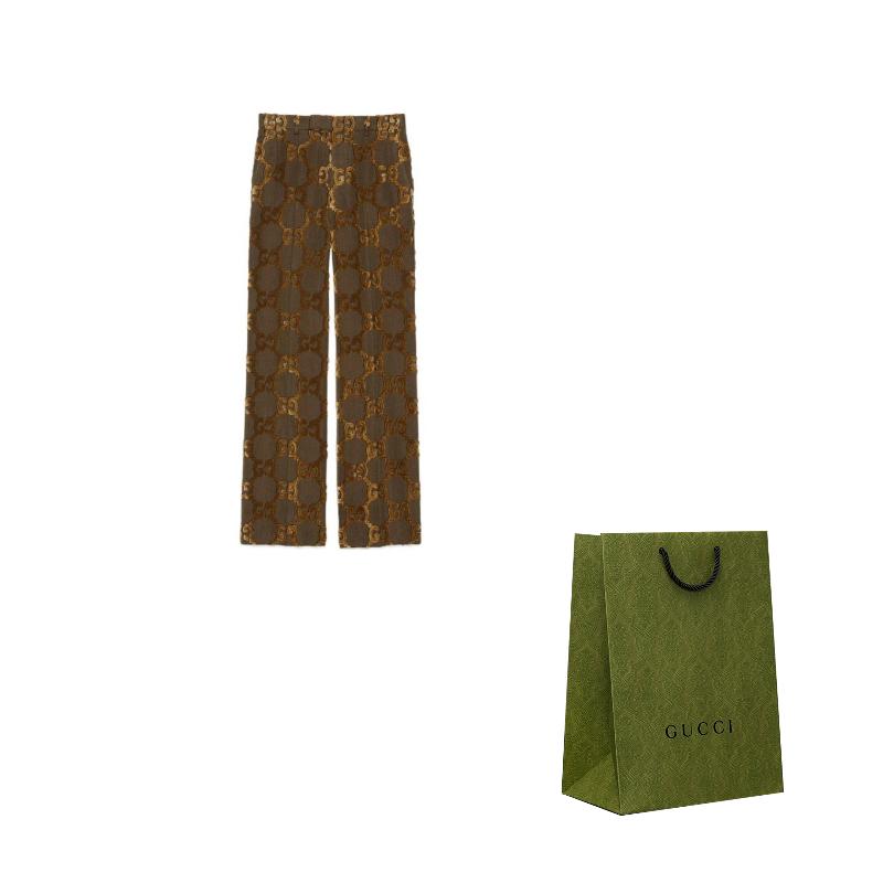 GUCCI Casual Pants Men's Khaki Moderate Straight Fit Pants 672087-ZAJIK-9742