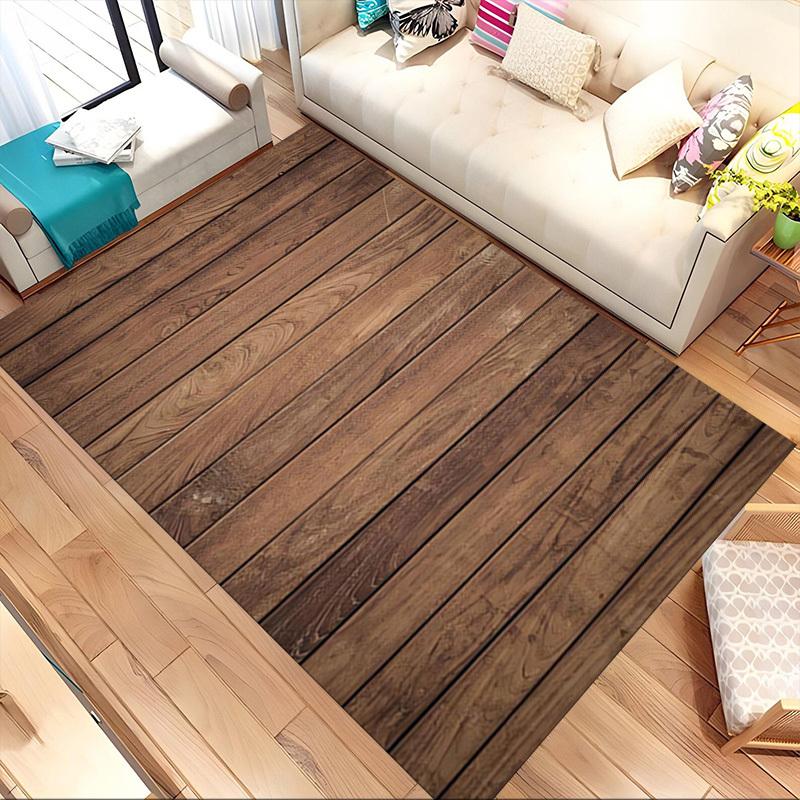 wooden planks Crystal Velvet Office chair mat Area Rug - Non-Slip, Floor Mat, Office Desk Chair Rugs,Christmas Gift-1106098
