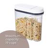 Airtight Cereal Container with Easy Pour Spout Pop Up Lid BPA Free Durable Food Storage Jar Dishwasher Safe One Hand Operation