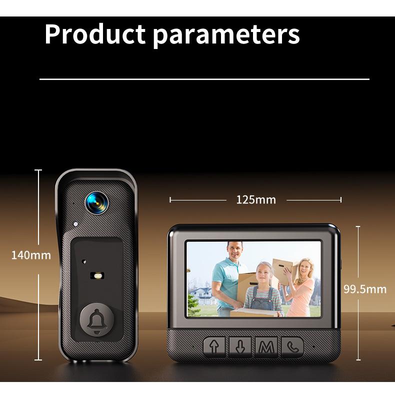 2.4G WiFi Video Intercom 4.3-inch Home Security Smart Doorbell Duplex Intercom Infrared Night Vision Smart Eye Peephole X6