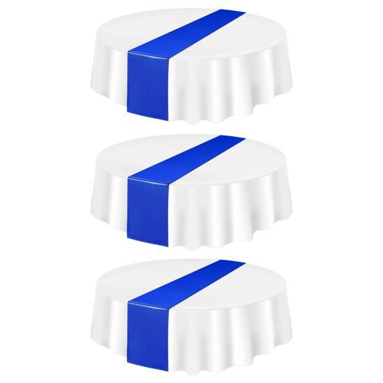 

3 шт одноразовые пластиковые скатерти 84 дюйма водонепроницаемые устойчивые к пятнам покрытия для стола круглые обеденные скатерти для вечеринок мероприятия свадебное украшение