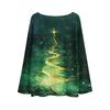 Ladies' Fashionable Casual Long Sleeved Christmas Printed Round Neck Knitted Yarn