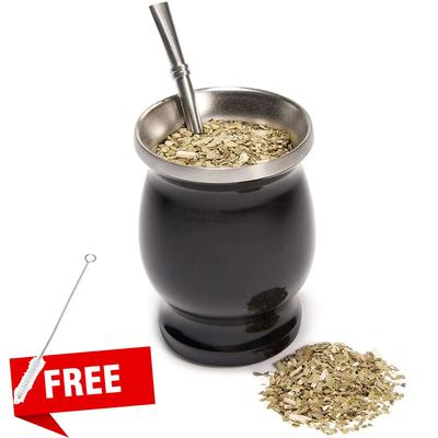 Kubek do Yerba Mate ze stali nierdzewnej z podwójnymi ściankami i zestaw bombilla, tykwa do Yerba Mate (Puchar) Z jedną bombillą w zestawie