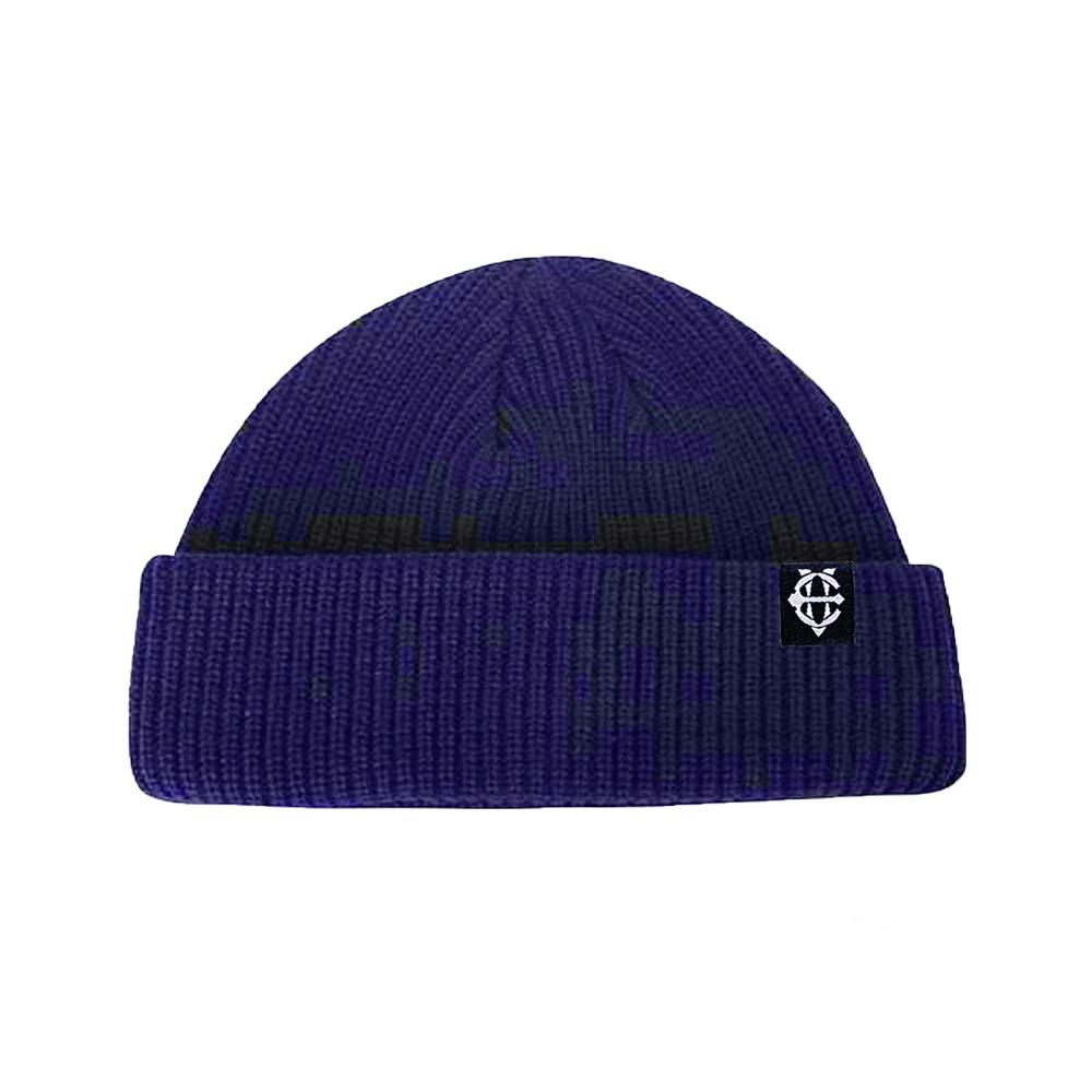 EIGHTVOLUME Ev Knit Ribbed Short Beanie (Navy)