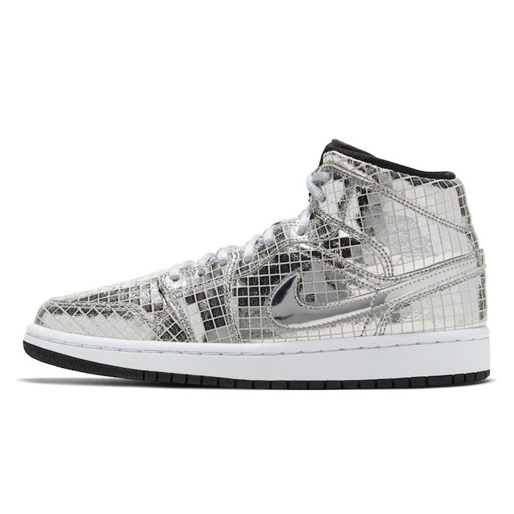 

Jordan 1 Mid SE Disco Metallic Silver Women s 36.5