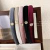 Retro Velvet Textured Gold Label Headbands for Woman Girl Temperament Hair Hoop Simple Colorful Hair Bands Fashion New Headdress