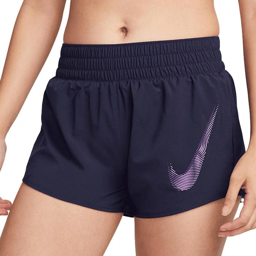 Nike Dri-FIT One Swoosh Logo Printed Sports Shorts Women shorts Deep-Purple FB4929-555