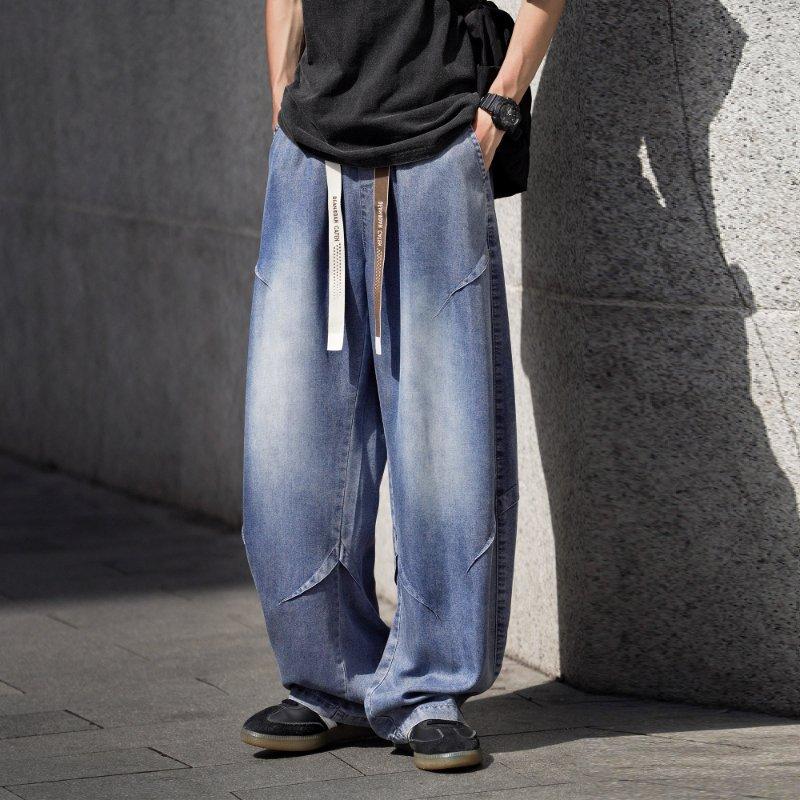 Men's Summer Thin Retro Loose High Street Wide-leg Pants Men's Straight-leg Casual Pants