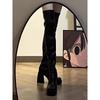 Elastic Boots Over Knee Long Boots Autumn Winter Waterproof Platform Thick-soled Skinny Boots High Heel Boots High Knight Boots Women