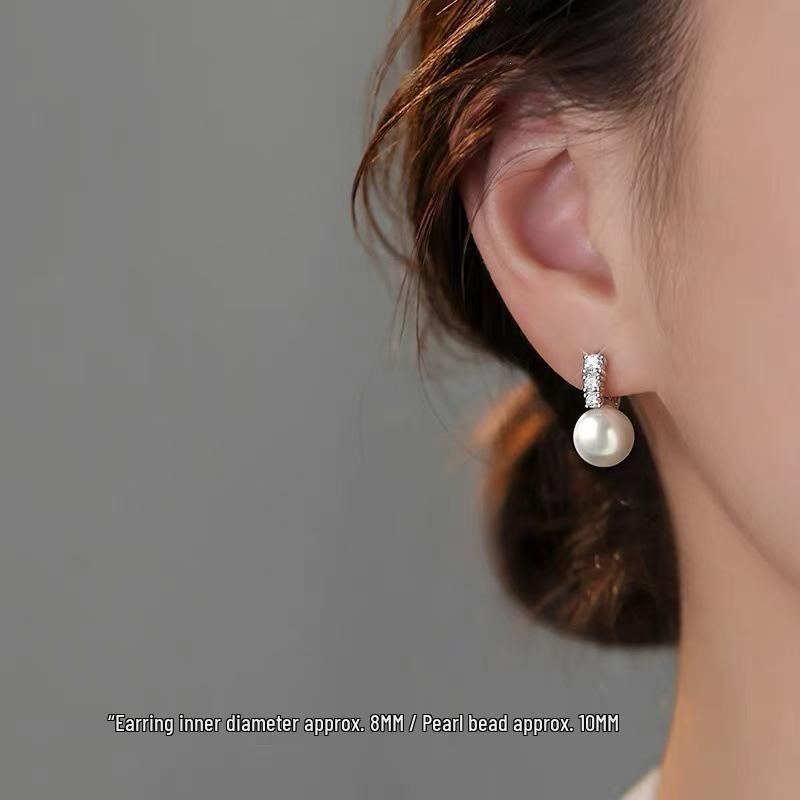 2025 Hot-Selling Light Luxury 925 Sterling Silver Pearl Stud Earrings for Women