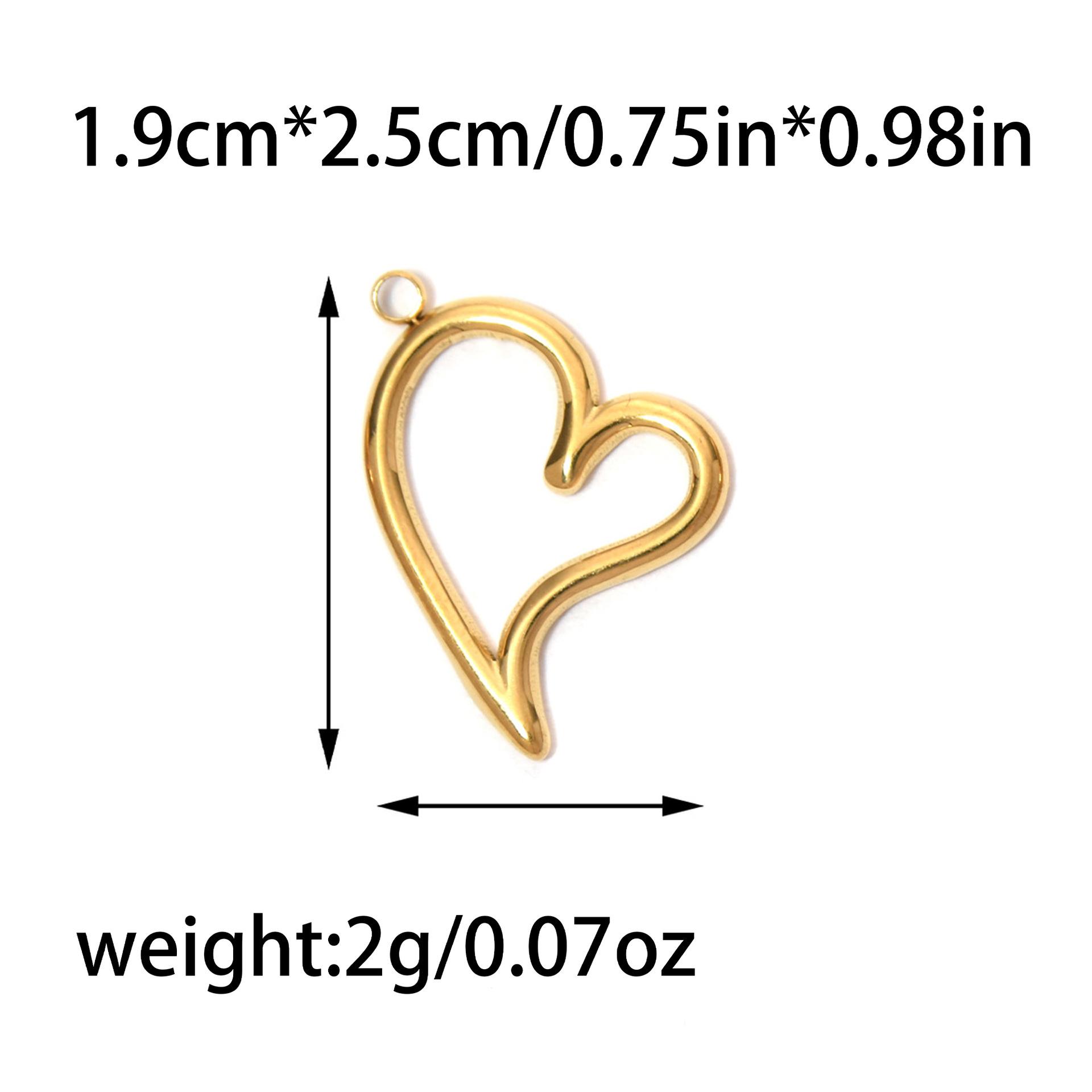 

3pcs Irregular Heart Charms Stainless Steel Gold Color DIY Pendant for Necklace Earrings Zircon Making Accessories Wholesale