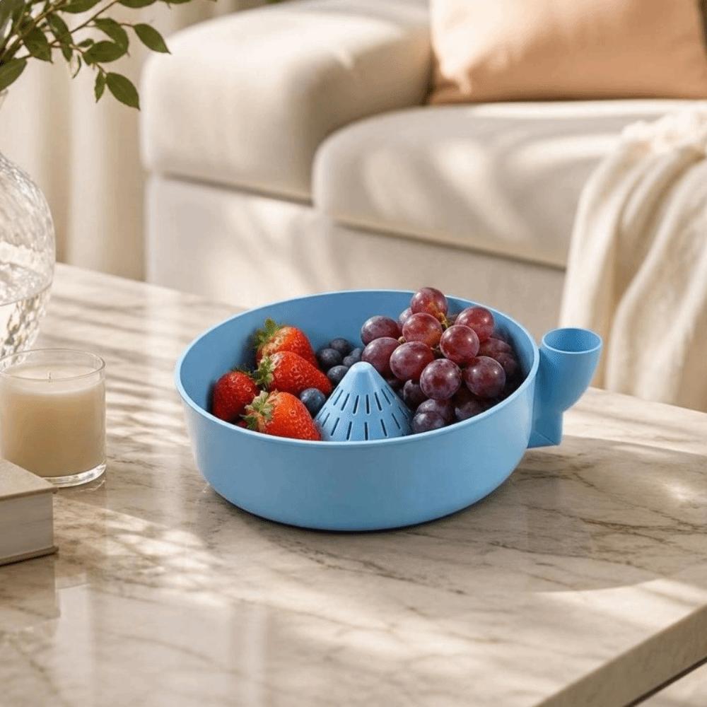 Self Rinsing Automatic Fruit Wash Bowl Quick Drain Berry Rinse Basin Strawberries