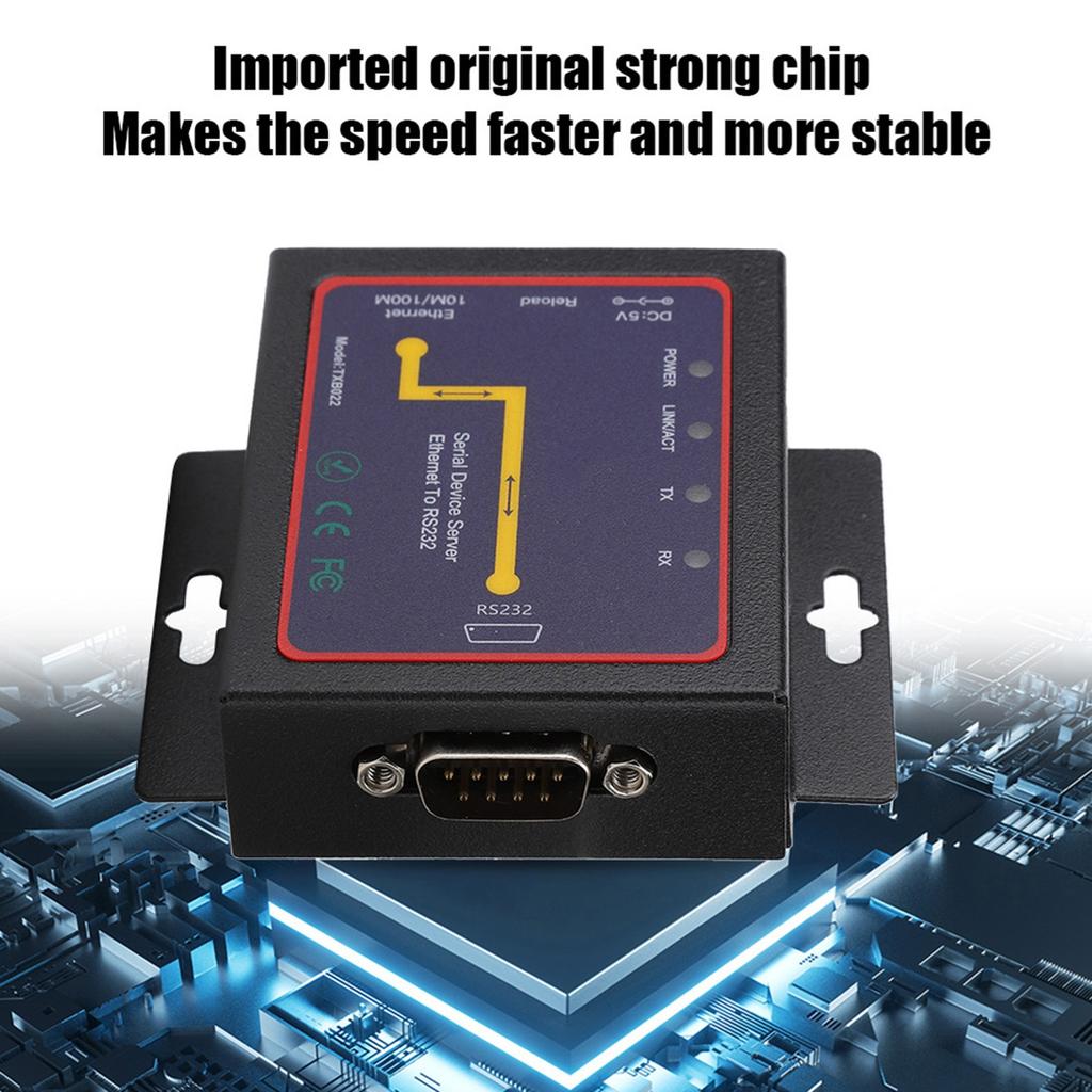 RJ45 to RS232 Single Serial Server PluG in RS‑232 to TCP IP Converter