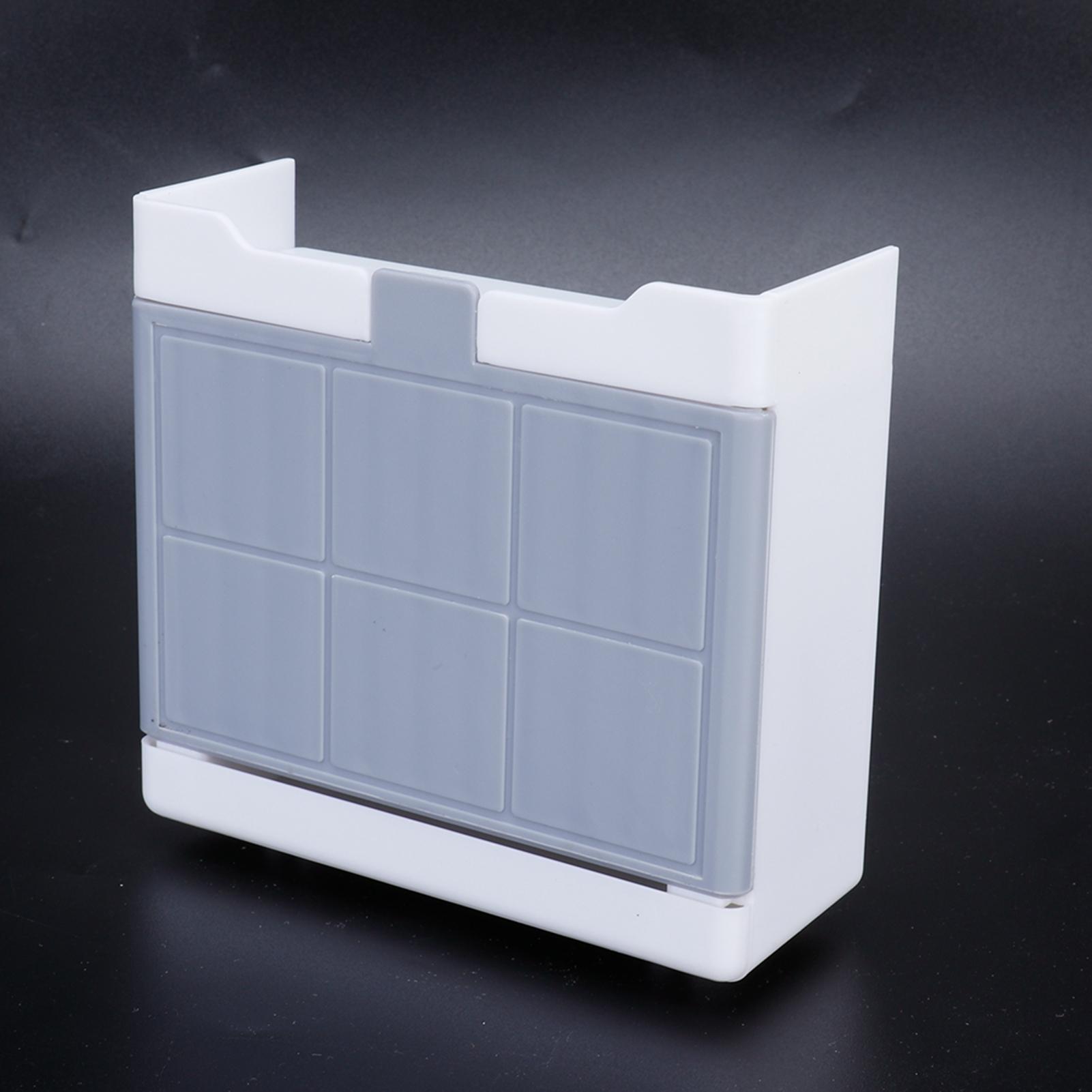 Soap Holder with Lid Hooks Bathroom Wall Hanging Draining Box Shelf Gray(Single Box )