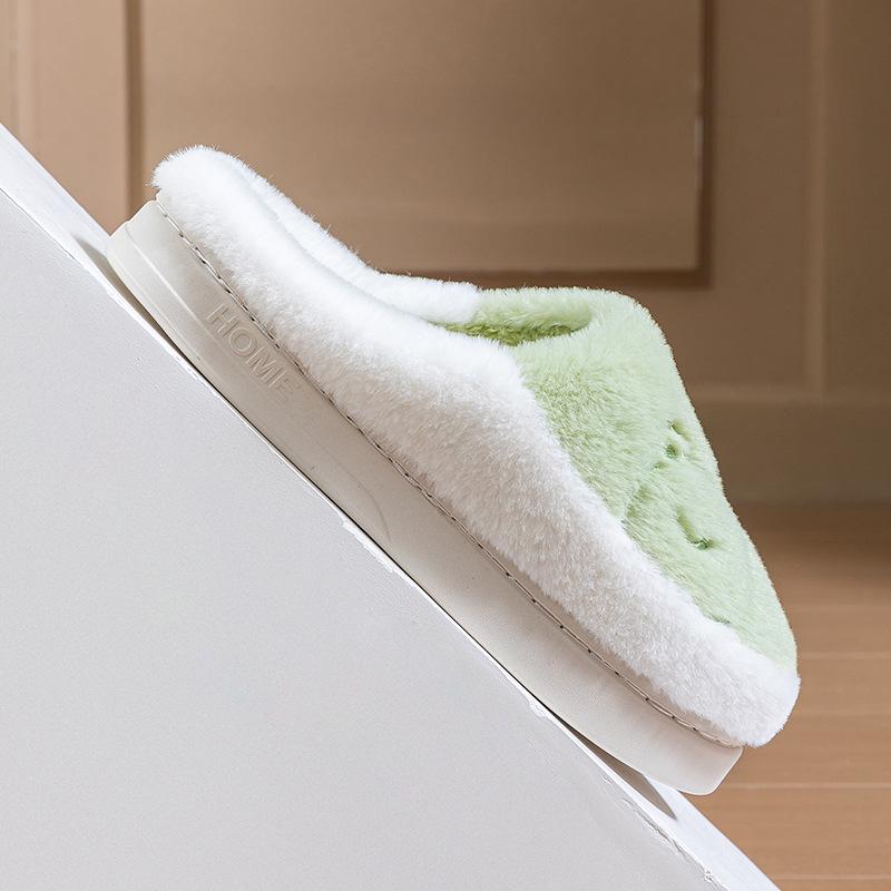 2025 Women's Autumn/Winter Plush Cotton Indoor Slippers - Warm Household Footwear for Couples