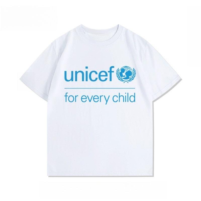Olunteer Team Of The Unicef Charity Organization Tshirt Unisex Unisex 2026 Summer New Fashion Unisexs Tshirt Cotton Breathable Tees