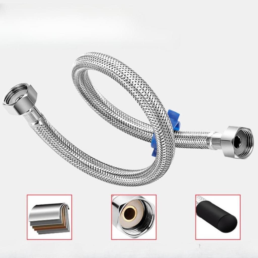 and Cold Water Faucet Inlet Hose Flexible Supply Line for Home Use 60cm
