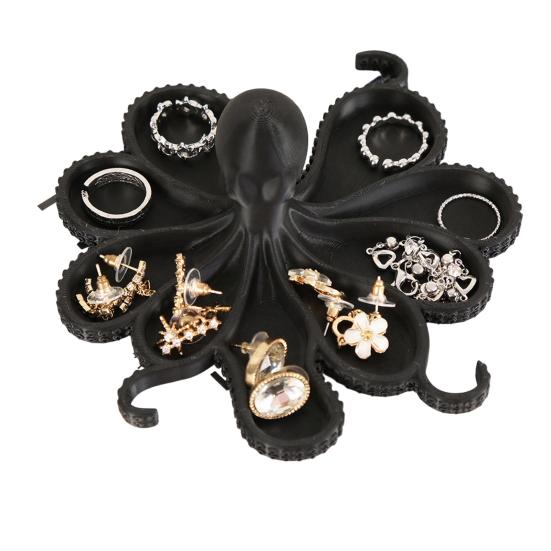 Octopus Jewelry Storage Tray with 8 Compartments Multi-purpose Necklaces Rings Earrings Trinket Organizer Holder Serving Tray Decoration