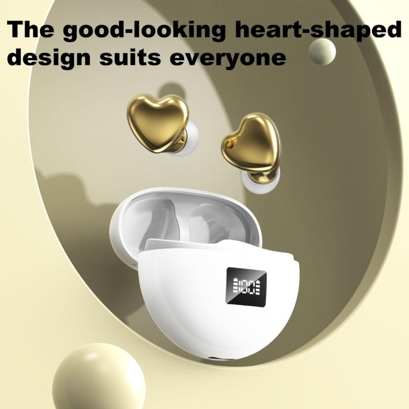 Lovely Heart Shape Wireless Earphones Earbuds With Modern Wireless Headphones And Comfortable Fit For Daily Use TE-I3