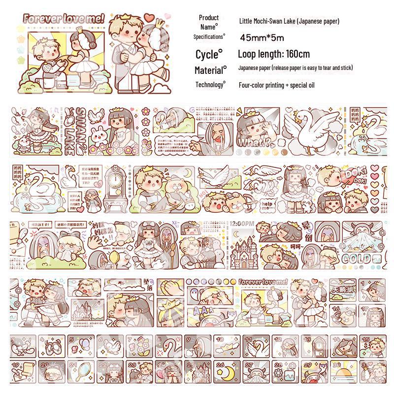 

Компактная упаковка моти и набор бумажных лент с коллекцией наклеек для справочников