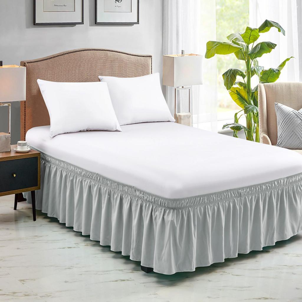 Elastic Bed Skirt Solid Color Ruffled Bed Skirt Elastic Bed Skirt Multiple Colors Multiple Sizes