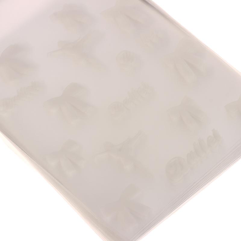 50Pcs White Ballet Biscuit Opp Self-Adhesive Bag Bowknot Candy Chocolates Dessert Self Sealing Bag Gift Bag Card Storage Bag