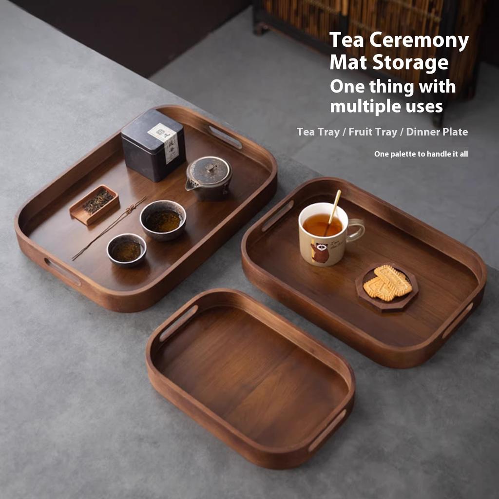 Gianxi Tea Tray Home 2025 New Small Tray Tea Cup Tea Tray Tea Set Storage Plate Solid Wood Tea Plate