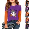 Kids' Halloween Printed Long Sleeve T-Shirt Casual Neck Top for Boys Girls
