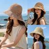 Elegant Bows Straw Hat for Women Breathable Summer Beach Hat Sun Protections Wide Brims Fisherman Cap