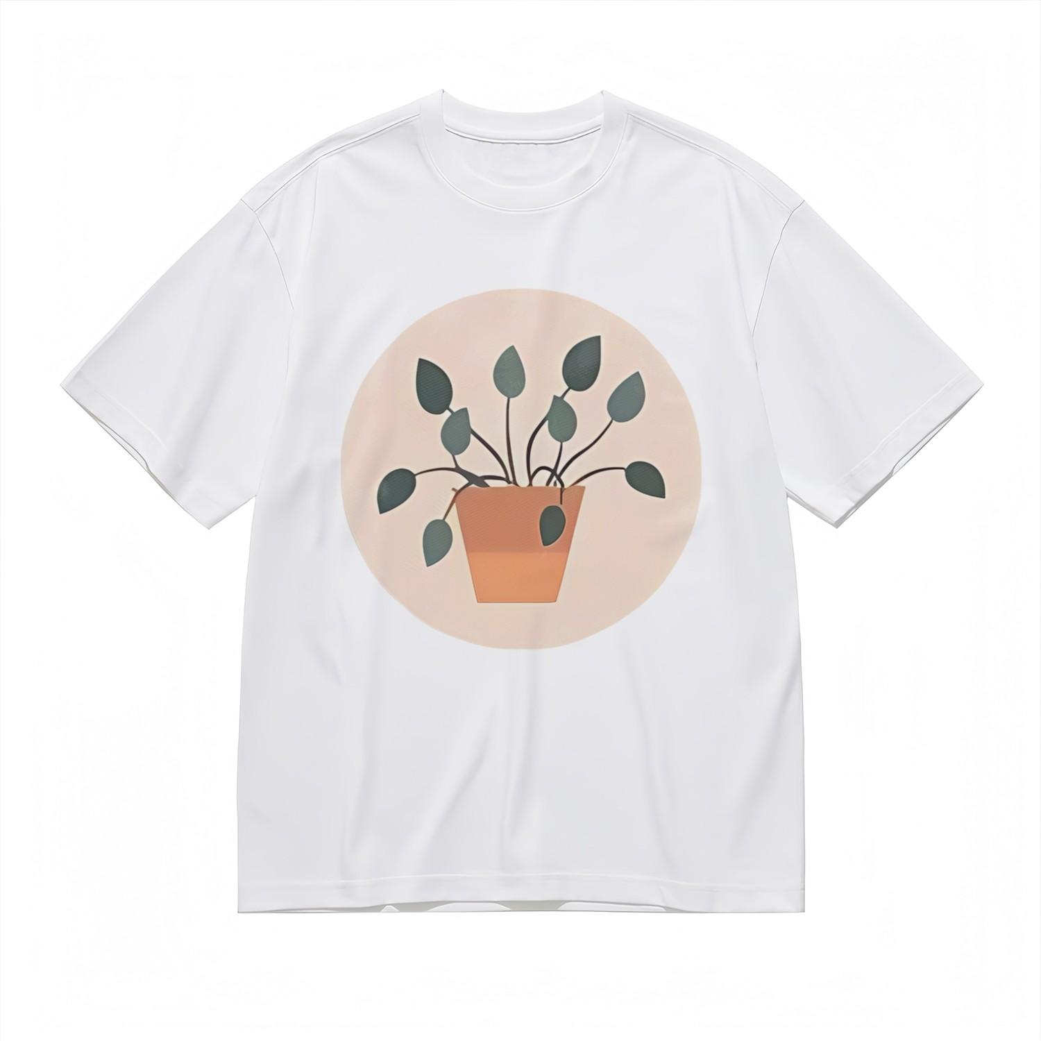 Women s Breathable Classic T-Shirt Mens Womens Tees Top Colorful Watercolor Flowers 100% Cotton Tee L