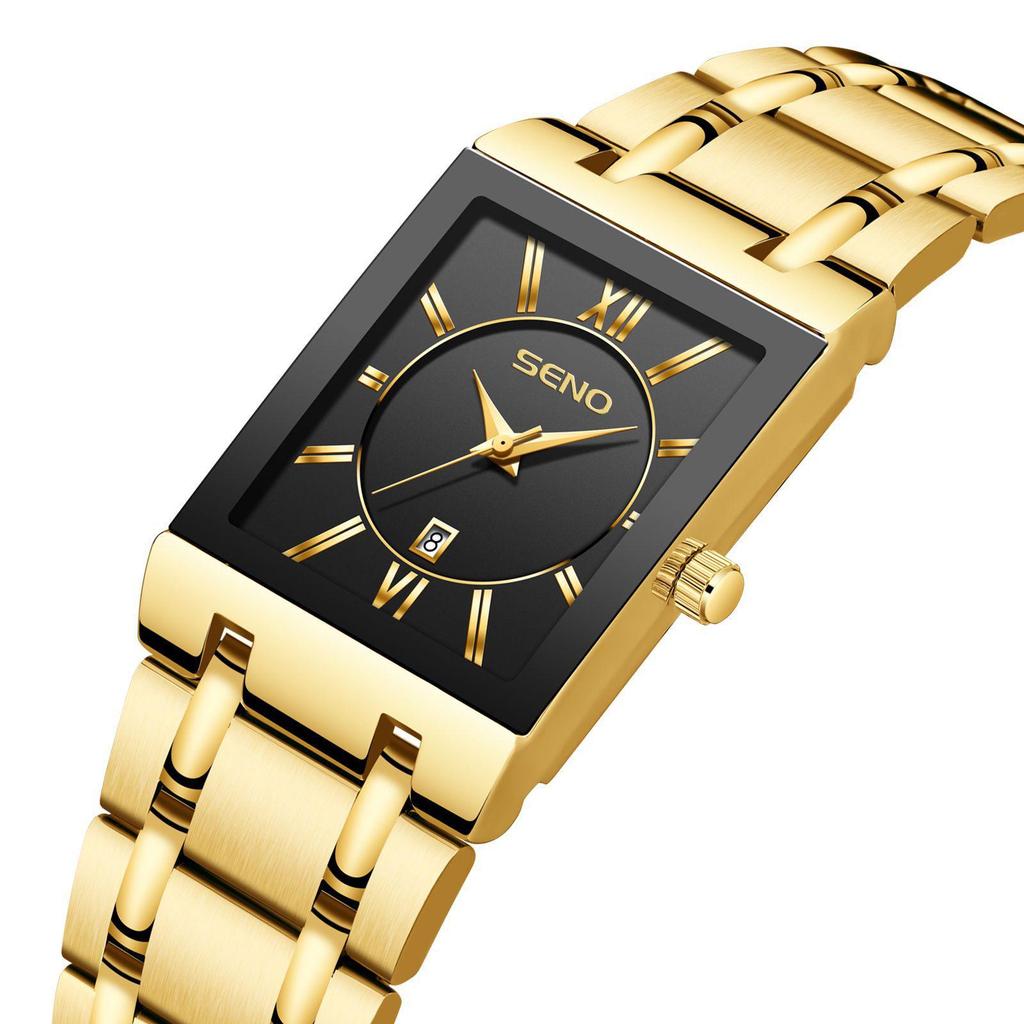 Men's Square Quartz Waterproof Business Watch, Automatic & Non-Mechanical