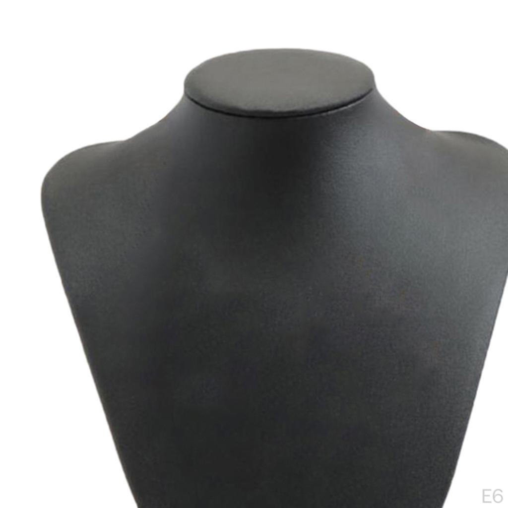 Black Leatherette Necklace Bust Jewelry Display Stand Figure Holder