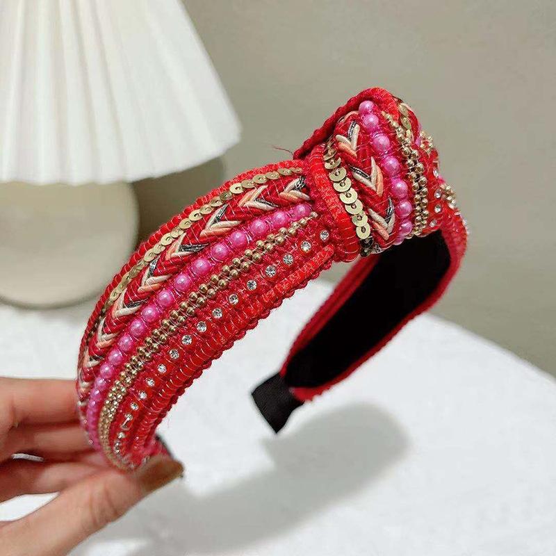 New Knotted Headbands for Women Headdress Girls Vintage Hair Bands Cloth Wide Hairband Soft Hair Hoop Hair Accessories Headwear