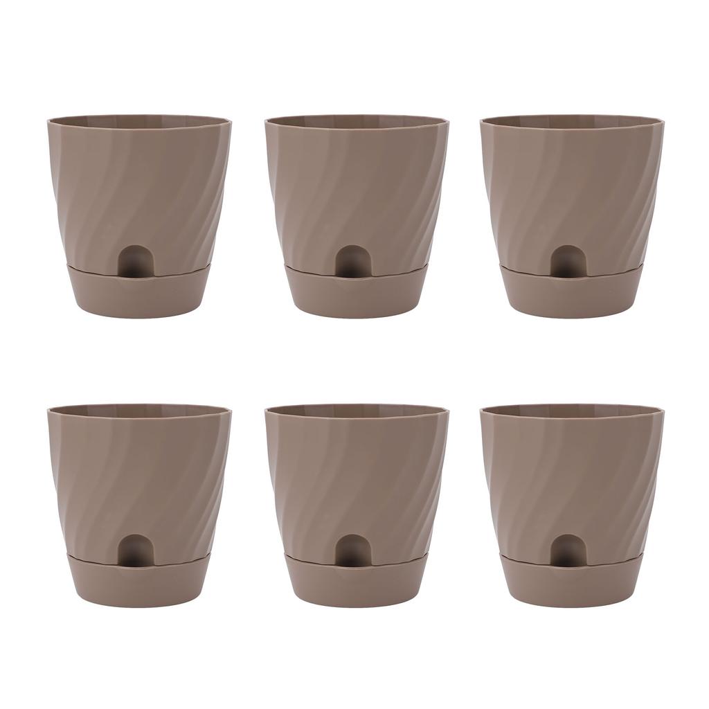 6pcs Plastic Flower Pot Gardening Plant Container Lightweight Plastic Planter for Home Balcony