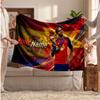 Coperta in pile personalizzata Lamine Yamal con logo del calcio, testo con nome personalizzato, morbida, calda, coperta da divano per la casa