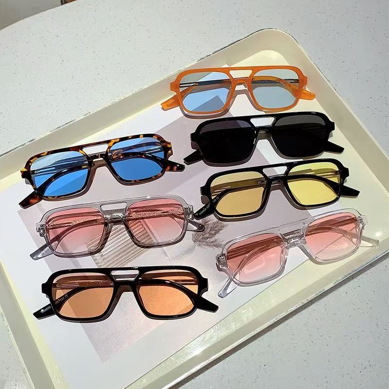 New Pilot-Style Sunglasses for Women Double-Bridge Hollow-Out Design Adult Outdoor UV Protection Glasses Men's Goggles