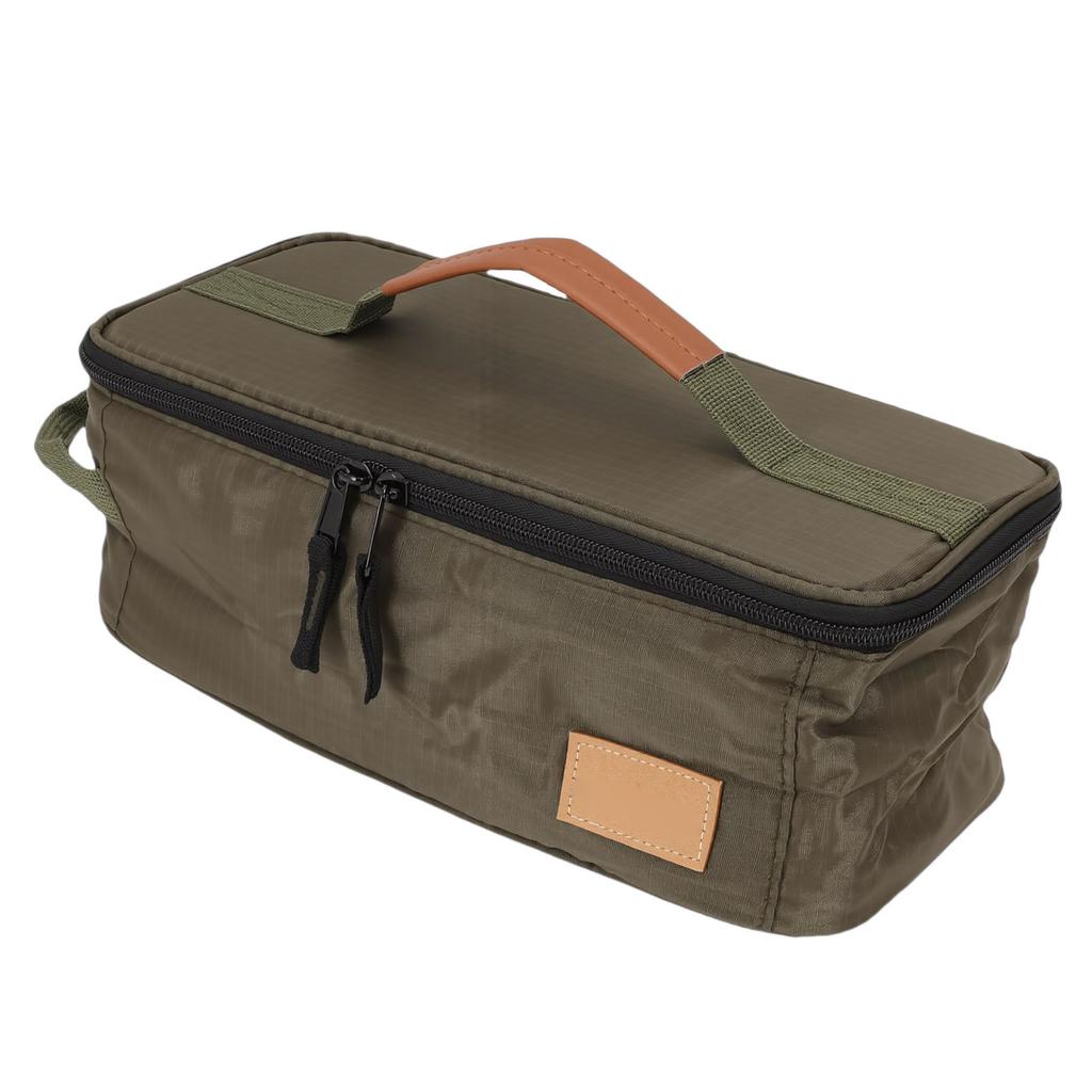 Camping-Kochgeschirr-Tasche 210D Karostoff Isoliert Kochutensilien Reisetasche mit PU-Griff für BBQ-Picknick