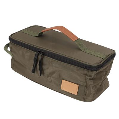 Camping-Kochgeschirr-Tasche 210D Karostoff Isoliert Kochutensilien Reisetasche mit PU-Griff für BBQ-Picknick