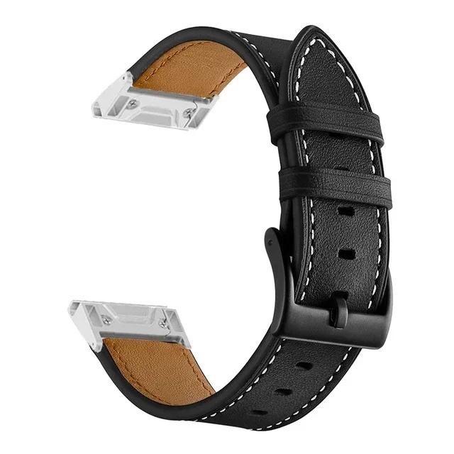 

26 22mm For Garmin Fenix 7X 7 Pro 6 6X Pro 5X 5 Plus Sapphire Solar Watch Strap Bracelet Quick Release PU Leather Band Wristband QuickFit 26mm