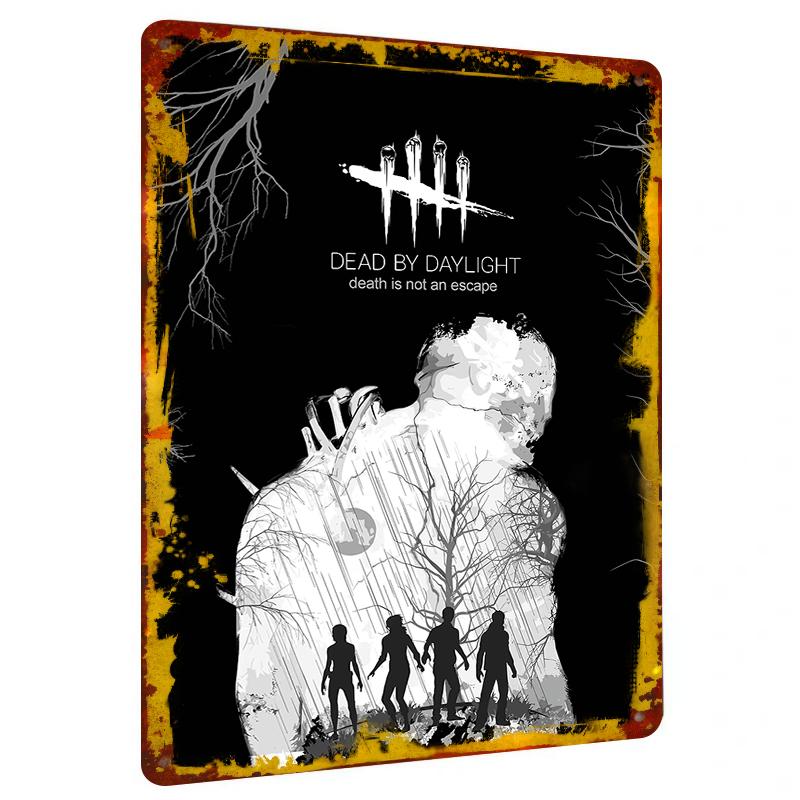 

Dead by Daylight Жахи Гра Мистецтво Металевий Настінний Декор для Домашнього Бару Пабу Чоловічої Кімнати Декорація 20x30cm（7.8x11.8inch）