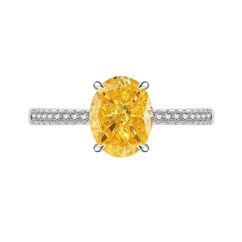 Stylish Adjustable Open Band Oval Zircon Rings For Daily Wear And Special Occasions