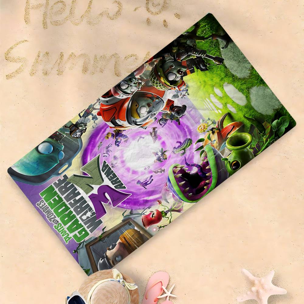 Game P-Plants-vs Cartoon Z-ZombieS Microfiber Beach Towel Absorbent Quick dry Soft Yoga Swimming Resort Mountain Climbing Towel