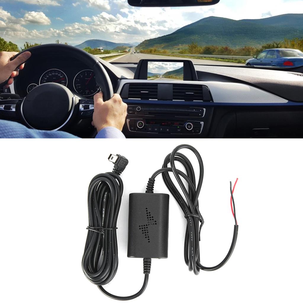 Dash Cam Hardwire Kit 12V24V To 5V 2.5A Left Angle Mini USB Step?Down Line for Parking Monitoring