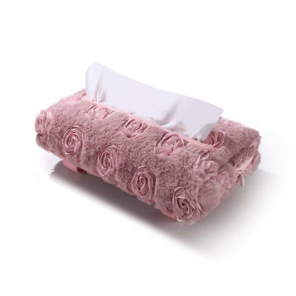 Cute Rose Tissue Box Leather Sunvisor Tissue Case Car Accessories Napkin Box  Women розовый